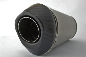 Yamaha YZF-R125 (2008-2013) Oval Carbon Outlet Diabolus XLS Plain Titanium Exhaust Full System